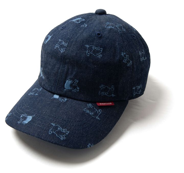 D7565 All-Over Pattern Denim Cap,, medium