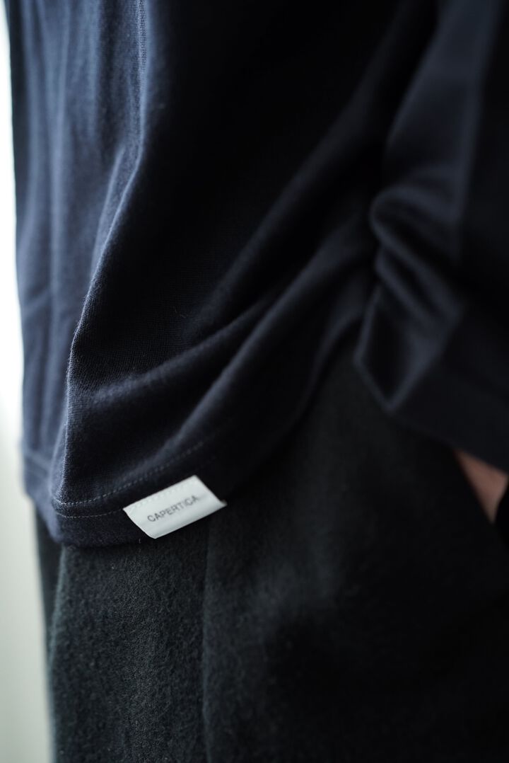 【CAPERTICA】CAP707CS14 Super140s Washable Wool DC_jersey / L/S FootBall Tee,DARKNESS, medium image number 8