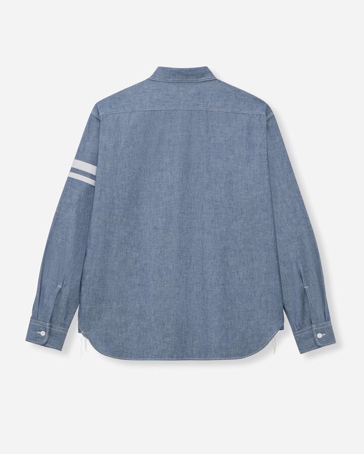 MMLS3000 TRIPLE STITCH L/S CHAMBRAY SHIRT(TWO STRIPES),INDIGO, medium image number 5