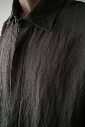 【CAPERTICA】CAP710SH12 Sunny Dry Linen / F/F Shirts,OFF BLACK, small image number 7