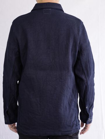 ONI-03100-ID Sashiko-like Indigo x Indigo Dobby Shirt Jacket (One Washed)-40,, small image number 5
