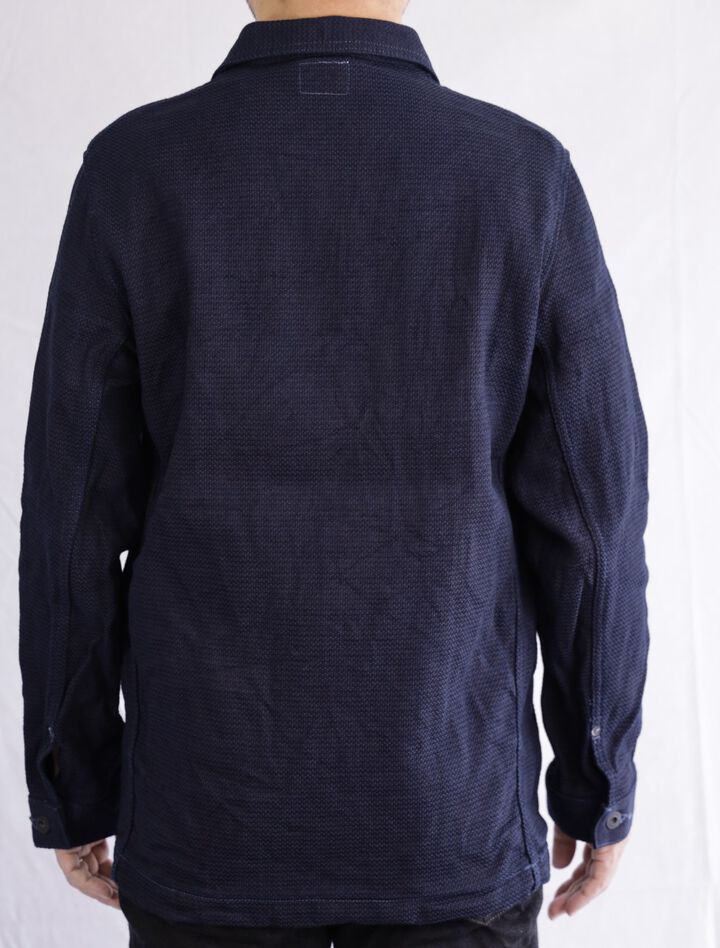 ONI-03100-ID Sashiko-like Indigo x Indigo Dobby Shirt Jacket (One Washed)-40,, medium image number 5