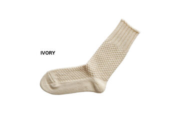 NK0701 WOOL COTTON BOOTS SOCKS IVORY,IVORY, small image number 2