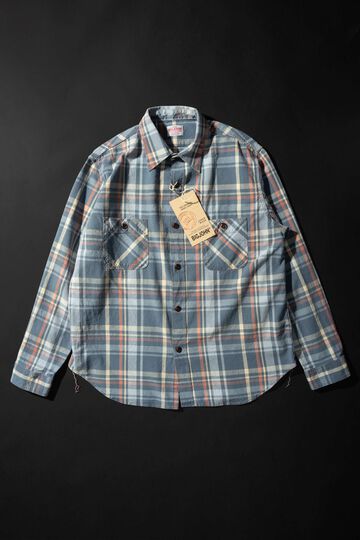 MS012G INIDIGO CHECK SHIRT,02, small image number 1