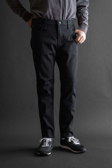 MMM134J (B01) Carrot Leg TAPERED ZIPPER FLY BLACK JEANS,, small image number 0