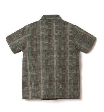 5719 Noragi ARMY Sashiko Short Sleeve Shirts,ARMY GREEN, small image number 1
