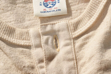 SJST-SC02 "Samurai Cotton Project" Henley Neck T-Shirt,KUROMAME, small image number 12