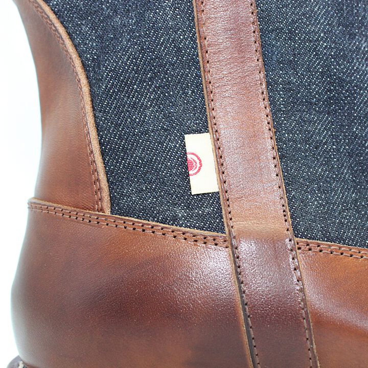 MD-019 Momotaro Jeans Denim Farmer Boots (Brown),, medium image number 5