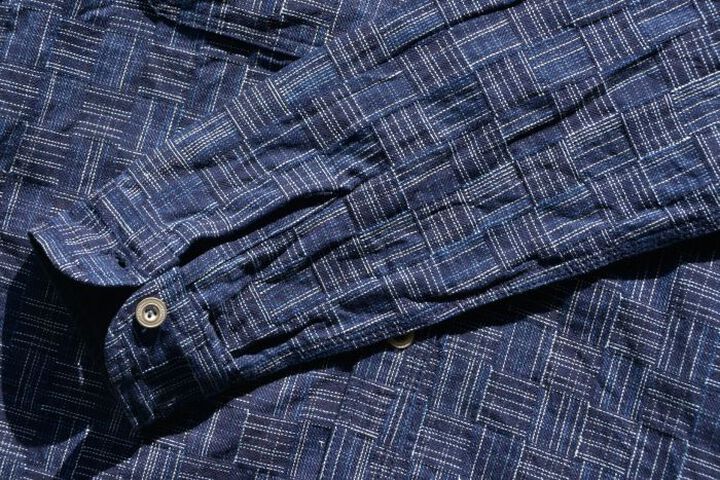 SSS21IK PURE INDIGO ICHIMATSU WORK SHIRT-INDIGO KOUSHI-XS,INDIGO KOUSHI, medium image number 17