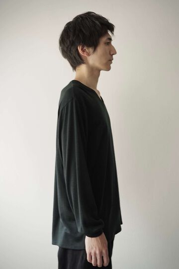 【CAPERTICA】CAP708CS22 Super120s Washable Wool Jersey /Vneck L/S Tee,SHIGOKU-IRO, small image number 6