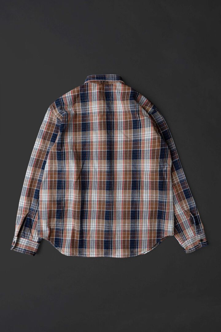 MS001G (BLC) INDIGO CHECK FLANNEL SHIRT,BLUE, medium image number 21