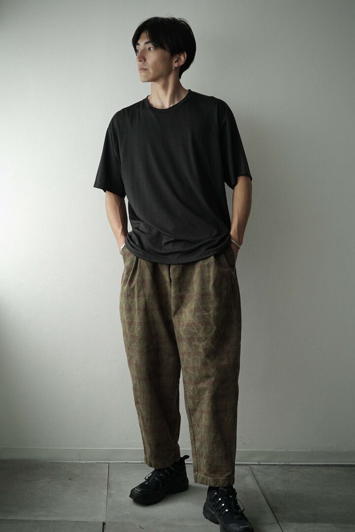 【CAPERTICA】CAP708PT08 Natural Dyed Check / Peg Top Easy Pants,, medium