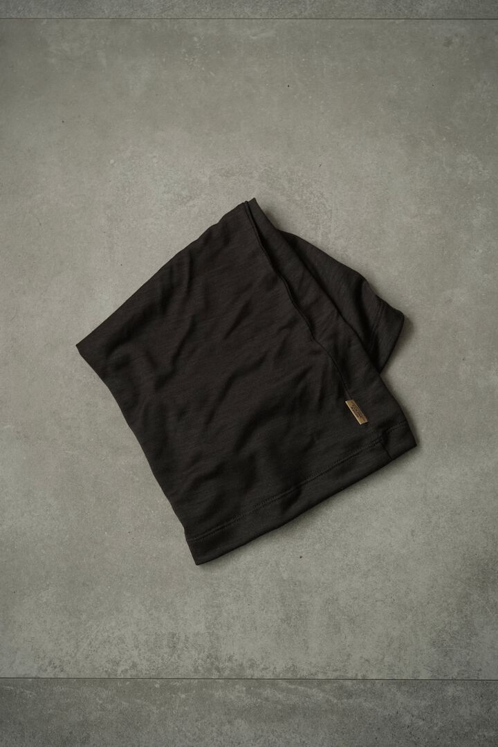 224CS02 Super120s Washable Wool Jersey / Neck Gaiter,EBONY, medium image number 0