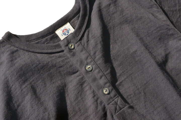 SJST-SC02 "Samurai Cotton Project" Henley Neck T-Shirt,DARK KURI, medium image number 14