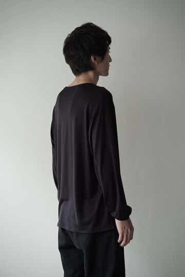 【CAPERTICA】CAP708CS22 Super120s Washable Wool Jersey /Vneck L/S Tee,SHIGOKU-IRO, small image number 1