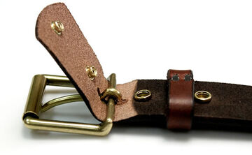 <Disabled=8> OGB40036AB Tochigi leather leather men's belt 40mm width harness belt,BROWN, small image number 5