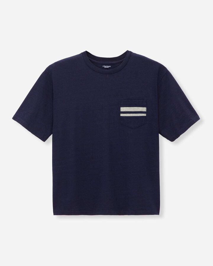 MXTS1040 YARN DYED SHORT SLEEVE POCKET T-SHIRTS,INDIGO, medium image number 4