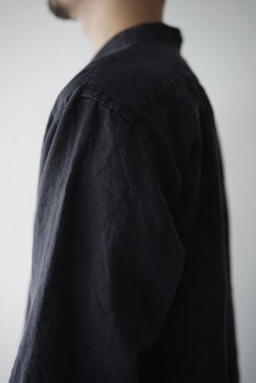 241SH08 ND-Linen Poplin / Granpa Shirts,LOGWOOD BLACK, small image number 7