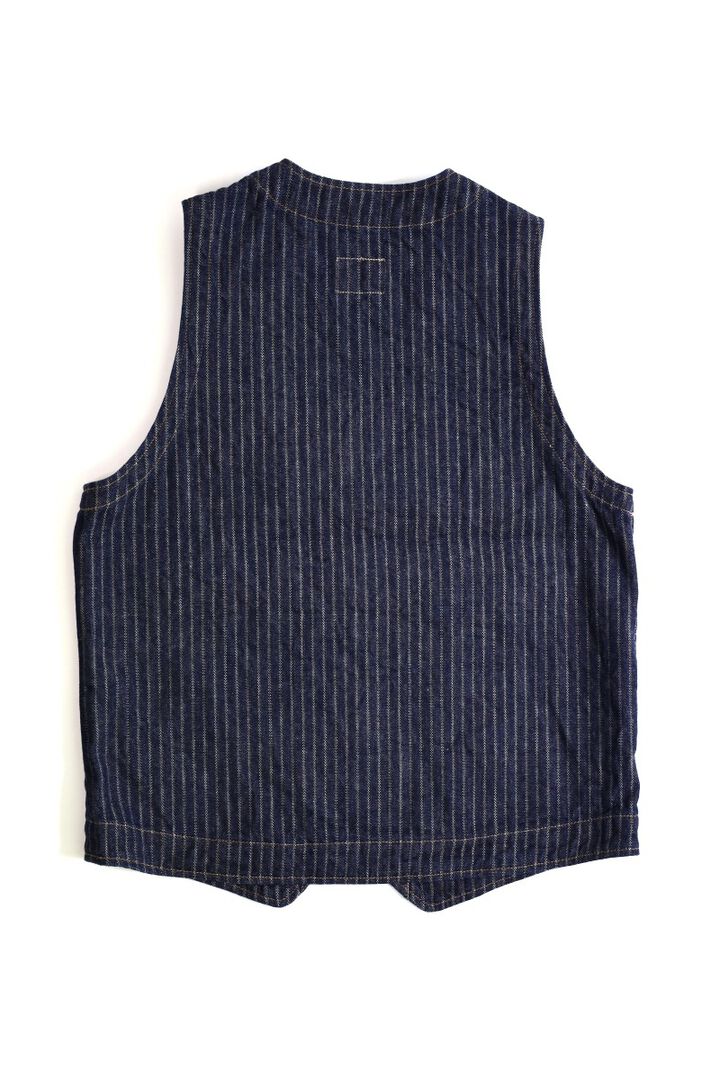 ONI05100-HJS Drop-Needle Stiching Jacguard Stripe Denim Vest-One Wash-44,, medium image number 2