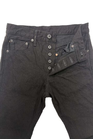 ONI246CCD-BKBK 15oz Crushed Concrete Denim Black x Black Kabuki Selvedge  Neat Straight,, small image number 1