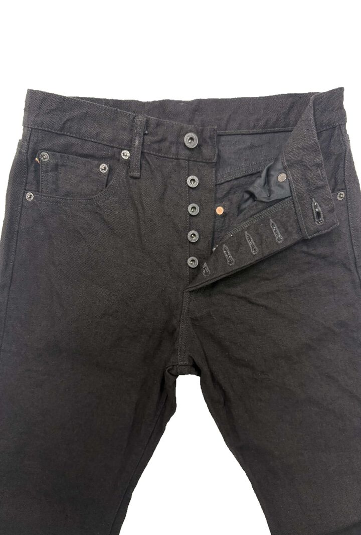 ONI246CCD-BKBK 15oz Crushed Concrete Denim Black x Black Kabuki Selvedge  Neat Straight,, medium image number 1