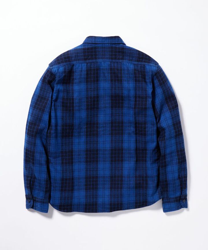 MXLS1001 ORIGINAL ID TWILL CHECK SHIRT,FADE INDIGO, medium image number 1