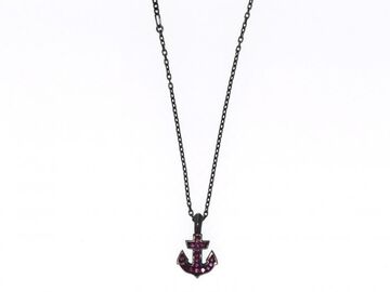 HYJK-136RD-SV Silver Blink Anchor Necklace,, small image number 1