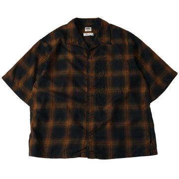 BR-24201 OMBRE CHECK SHORT SLEEVE SHIRT,KHAKI, small image number 3