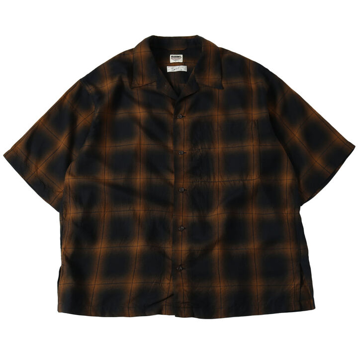 BR-24201 OMBRE CHECK SHORT SLEEVE SHIRT,KHAKI, medium image number 3