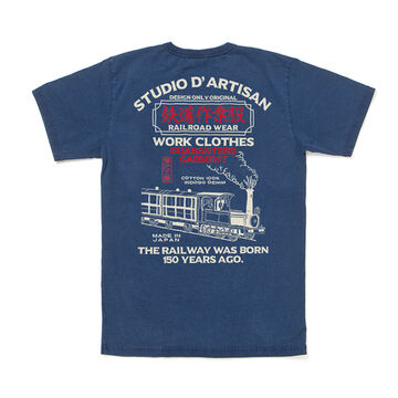 8076 Rail Road series Indigo Print T-shirts-DARK INDIGO-XS,DARK INDIGO, small image number 3