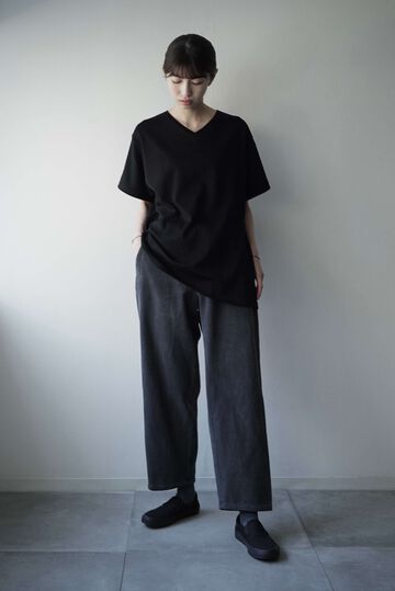CAP708CS34 Super Soft Cotton / V_Neck Tee (BLACK),BLACK, small image number 3
