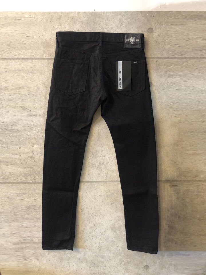 ONI642-13BK 13oz Jet Black Denim Relax Tapered,, medium