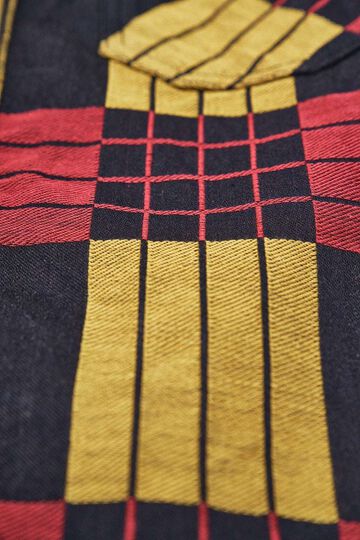SSS26-NRJ Noragi Work Shirt in Jacquard Check Fabric (RED/BLK),, small image number 6