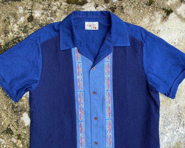 GZ-ITLS-0407 Italian Collar S/S Shirts D.ID-LIGHT INDIGO-4L,LIGHT INDIGO, medium image number 2