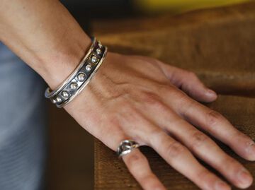 16AC-341 Hybrid Circle Silver Bangle,, small image number 6