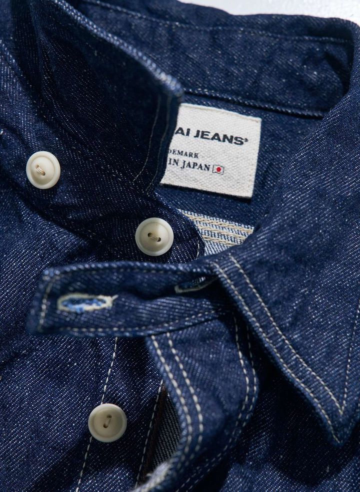 SJWS-SC01 10oz JAPANESE COTTON DENIM WORK SHIRT,INDIGO, medium image number 8
