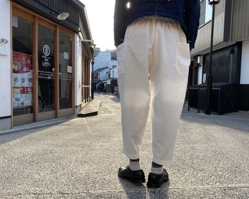 La-TGPT-0503 10oz Tucked Gathered Pants White,, small image number 2