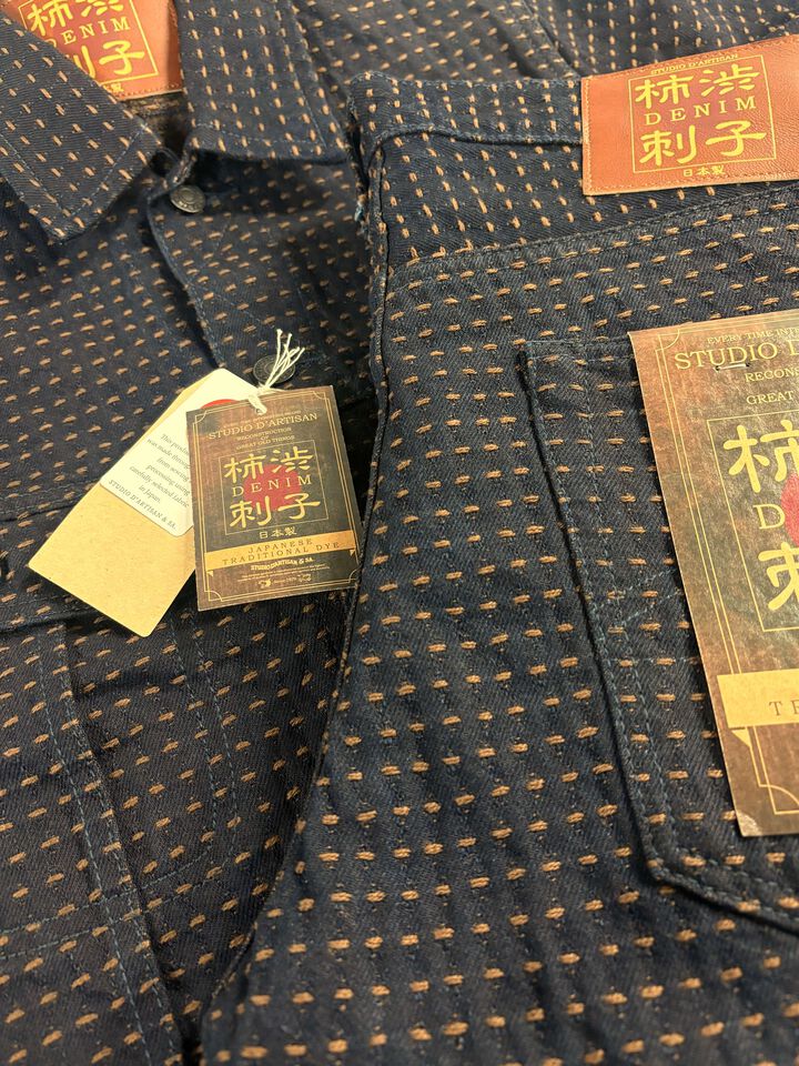 D4608 15oz Kakishibu Sashiko Denim Jacket,, medium