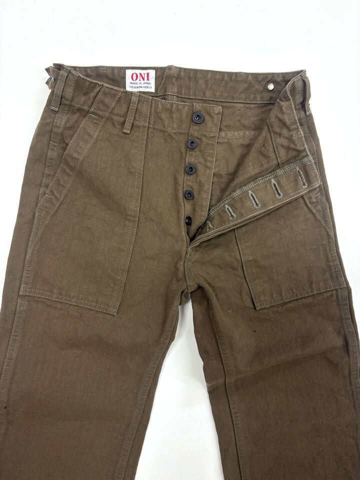 ONI207-HOX-OLB 13oz  Sulfur dye Heavy Oxford Olive Brown Baker Pants,, medium image number 1