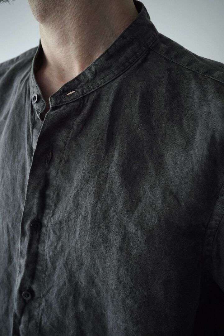 241SH08 ND-Linen Poplin / Granpa Shirts,LOGWOOD BLACK, medium image number 14