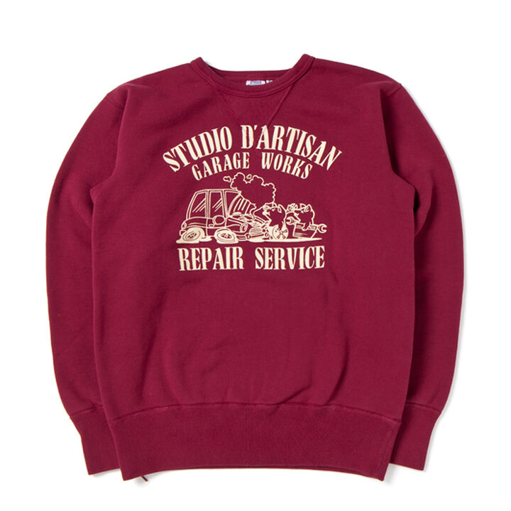 9987B Double V gasset sinker print sweat shirt(4 COLORS),OATMEAL, medium image number 6