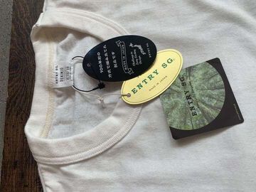 ENTRY SG. &times; DENIMIO Collaboration ESGDM01 STANDARD "Tsuri-ami" T-shirt (WHT,BLK),WHITE, small image number 8