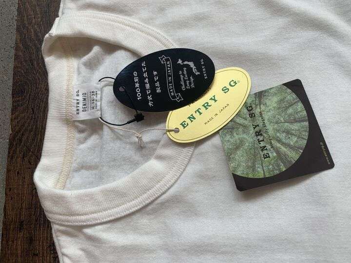 ENTRY SG. &times; DENIMIO Collaboration ESGDM01 STANDARD "Tsuri-ami" T-shirt (WHT,BLK),WHITE, medium image number 8