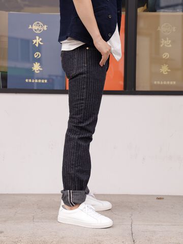 GZ-16SLST-Z01 16oz  Drop needle Herringbone ZIP jeans Slim straight(One washed)-One Washed-31,, small image number 2