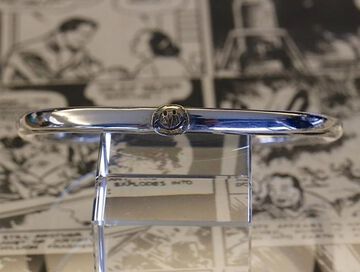 14AO-345 Circle Silver Bangle -K10smile-,, small image number 0