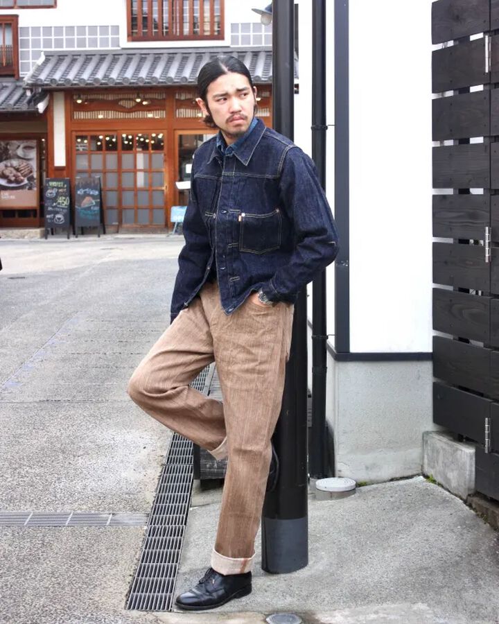 GZ-NPST-KAKI 13oz Natural Dyed Nep Straight Jeans Kakishibu,, medium image number 8