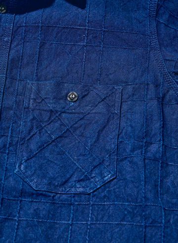 SSS26-ARS Indigo Sashiko Lattice Dobby Work Shirt,, small image number 5