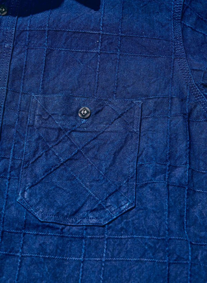 SSS26-ARS Indigo Sashiko Lattice Dobby Work Shirt,, medium image number 5