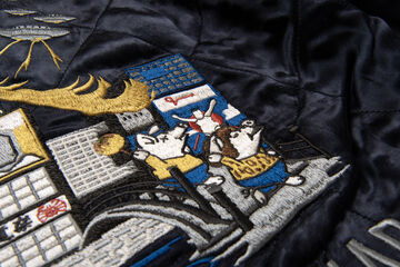 GZ-013 GODZILLA GREAT MONSTER WAR Souvenir Jacket,BLACK x BLACK, small image number 10