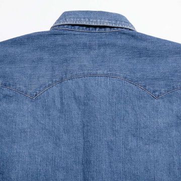 HBP-301WS-MU 8oz Denim Western Shirt - Mid Used,Mid Used, small image number 7